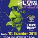 Poetry Slam Plakat Erlangen Dezember 2010